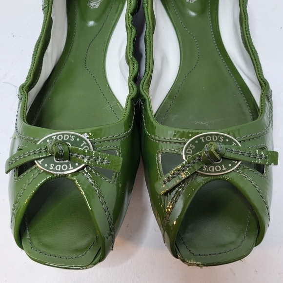 Tod's Green Suede Loafers with Decorative Buckle - Picture 11 of 14
